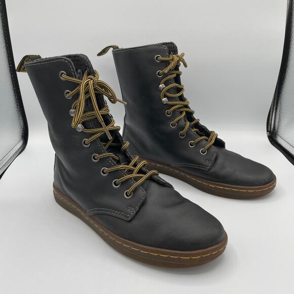 Dr. Martens Shoes - Dr Martens Womens Tehani Combat Ankle Boots Size 7 Black Lace Up Grunge
